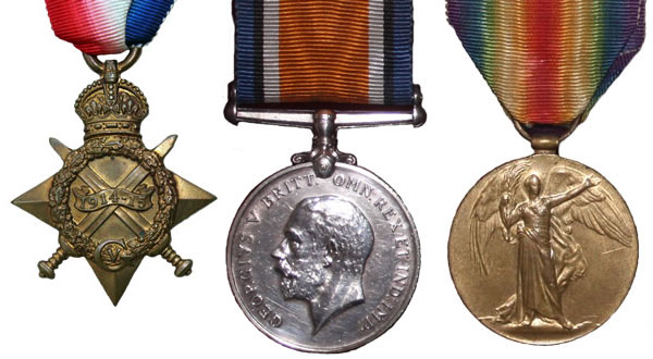 1914-15 Star, British War Medal and Allies Victory Medal